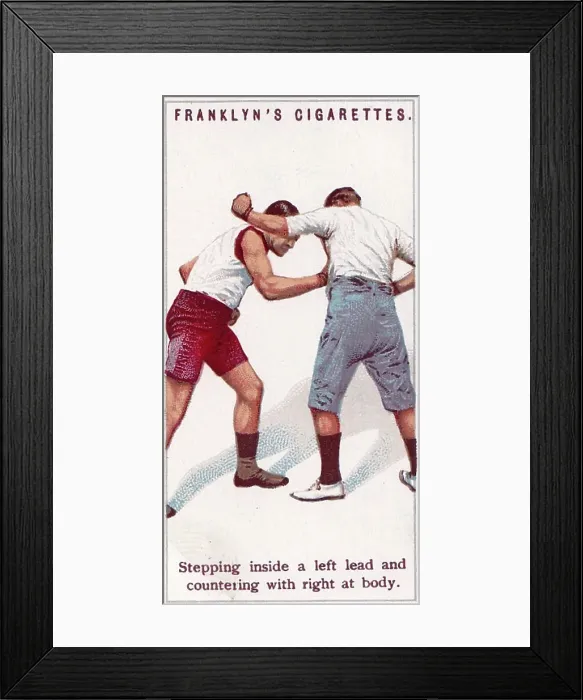 Framed Print : Boxing Demonstration, Boxers series, Franklyn's collectible tobacco card, 1924 Framed Print : Boxing Demonstration, Boxers series, Franklyn's collectible tobacco card, 1924