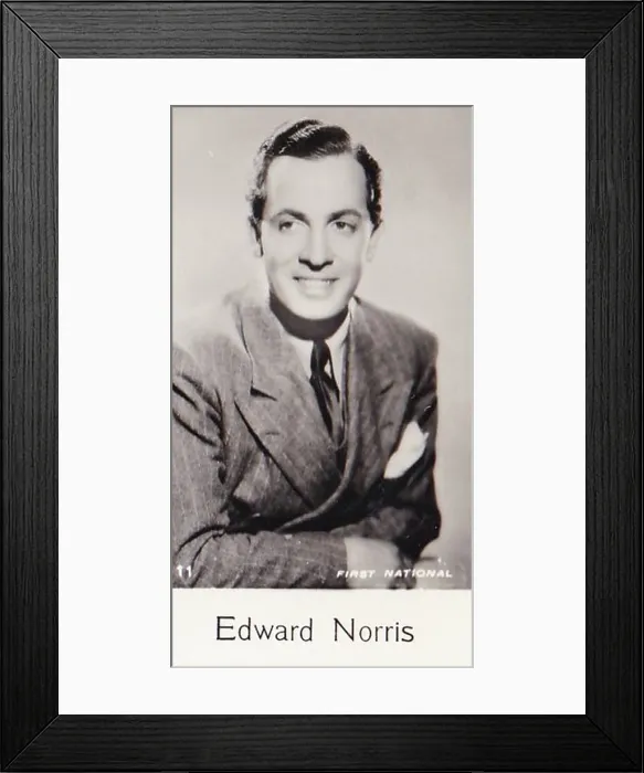 Framed Print : Edward Norris, Film Stars series, collectible C T Bridgewater cigarette card, 1940