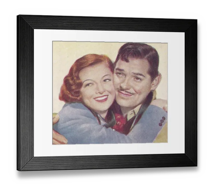 Framed Print : Collectible cigarette card, Famous Love Scenes series, 1939