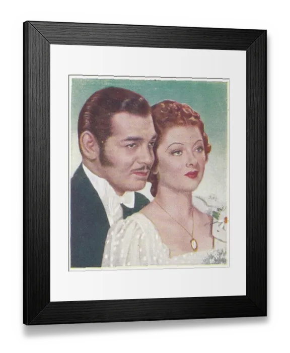 Framed Print : Collectible cigarette card, Famous Love Scenes series, 1939 Framed Print : Collectible cigarette card, Famous Love Scenes series, 1939