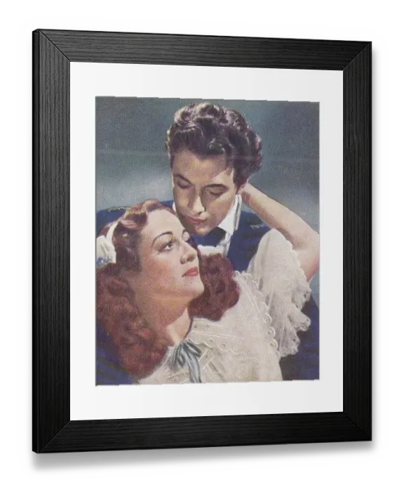 Framed Print : Collectible cigarette card, Famous Love Scenes series, 1939 Framed Print : Collectible cigarette card, Famous Love Scenes series, 1939