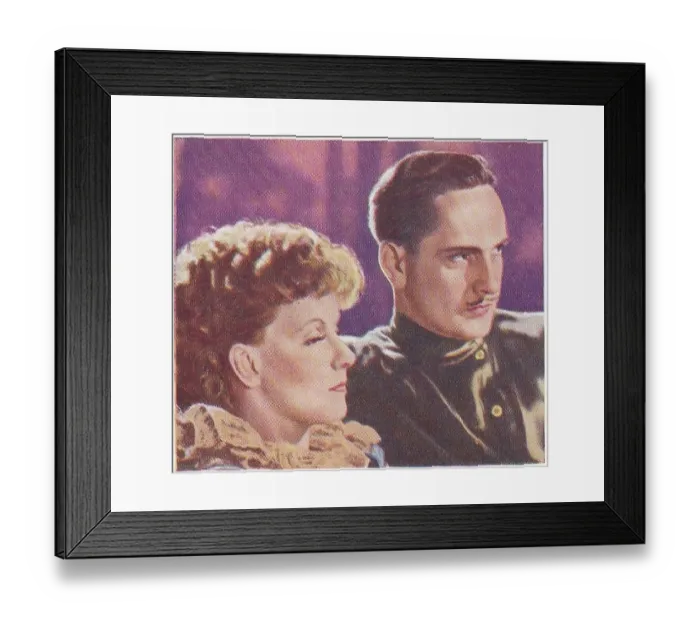 Framed Print : Collectible cigarette card, Famous Love Scenes series, 1939 Framed Print : Collectible cigarette card, Famous Love Scenes series, 1939