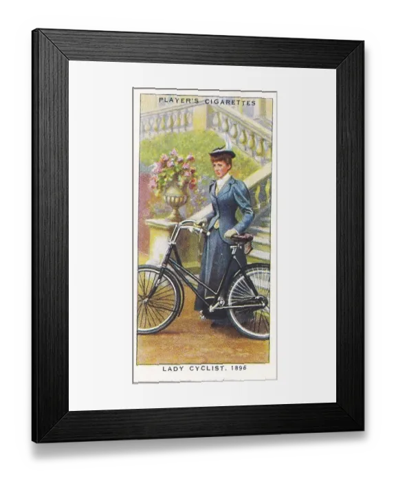 Framed Print : Collectible cigarette card, Cycling series, 1939 Framed Print : Collectible cigarette card, Cycling series, 1939