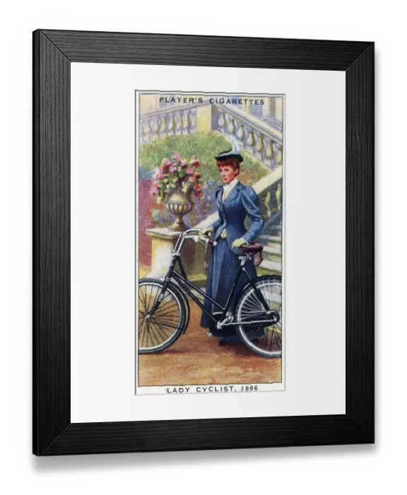 Framed Print : Collectible cigarette card, Cycling series, 1939 Framed Print : Collectible cigarette card, Cycling series, 1939