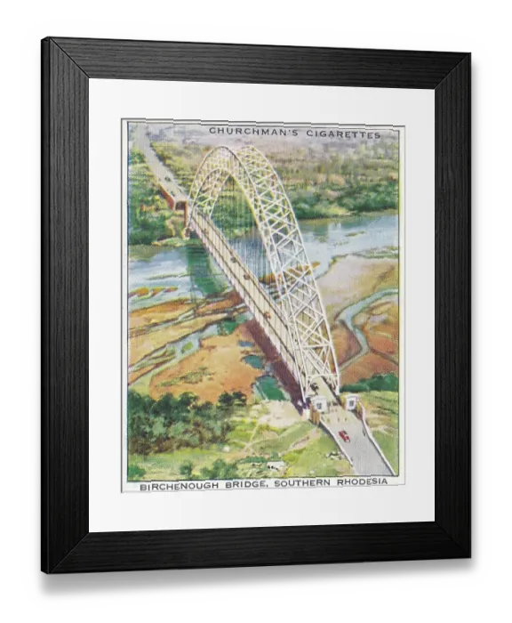 Framed Print : Vintage tobacco card, Zimbabwe, Wings Over the Empire series, Churchman's Cigarettes, 1939