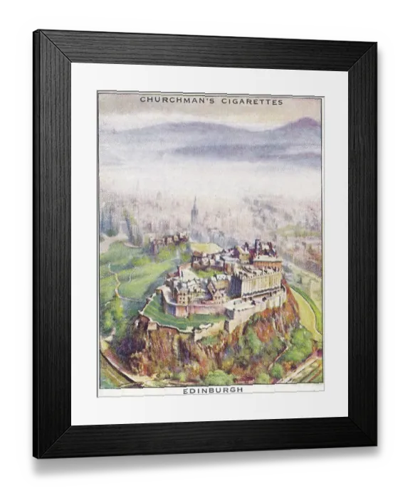 Framed Print : Vintage tobacco card, Scotland, Wings Over the Empire series, Churchman's Cigarettes, 1939