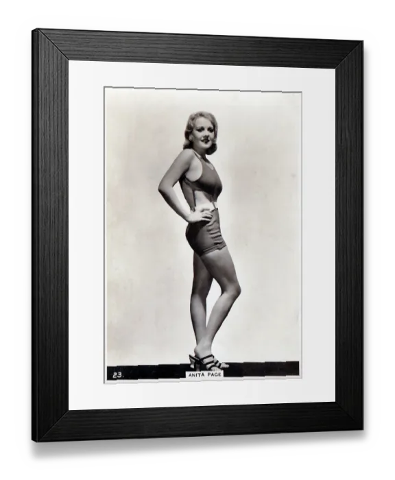 Framed Print : Anita Page, BAT Modern Beauties Collectible Tobacco Card, 1938 Framed Print : Anita Page, BAT Modern Beauties Collectible Tobacco Card, 1938