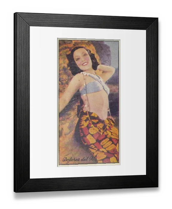 Framed Print : Dolores del Rio, Famous Film Stars series, collectible tobacco card, 1935