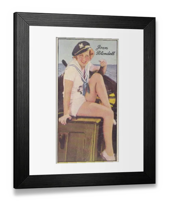 Framed Print : Joan Blondell, Famous Film Stars series, collectible tobacco card, 1935 Framed Print : Joan Blondell, Famous Film Stars series, collectible tobacco card, 1935