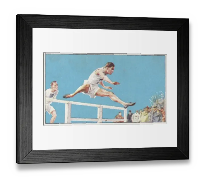 Framed Print : Collectible cigarette card, Champions series, 1935 Framed Print : Collectible cigarette card, Champions series, 1935