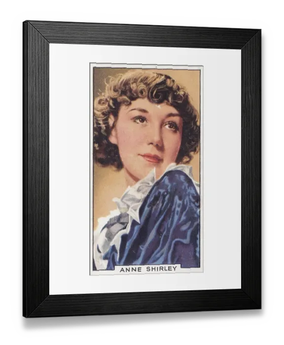 Framed Print : Anne Shirley, Portraits of Famous Stars series, collectible Gallaher cigarette card, 1935 Framed Print : Anne Shirley, Portraits of Famous Stars series, collectible Gallaher cigarette card, 1935