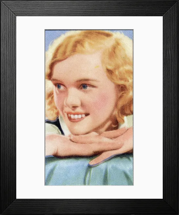 Framed Print : Nova Pilbeam, Portraits of Famous Stars series, collectible Gallaher cigarette card, 1935 Framed Print : Nova Pilbeam, Portraits of Famous Stars series, collectible Gallaher cigarette card, 1935