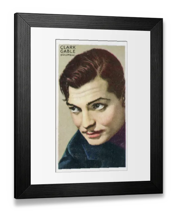Framed Print : Clark Gable, Champions of Screen & Stage, collectible Gallaher cigarette card, 1935 Framed Print : Clark Gable, Champions of Screen & Stage, collectible Gallaher cigarette card, 1935
