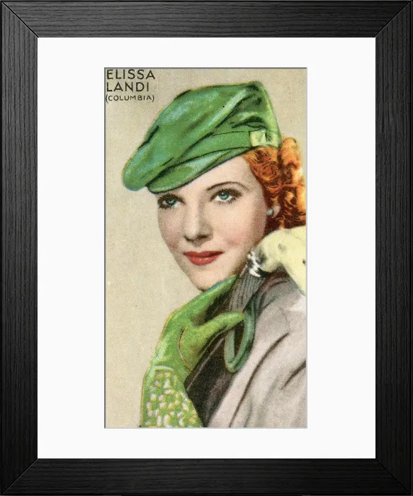 Framed Print : Elissa Landi, Champions of Screen & Stage, collectible Gallaher cigarette card, 1935 Framed Print : Elissa Landi, Champions of Screen & Stage, collectible Gallaher cigarette card, 1935