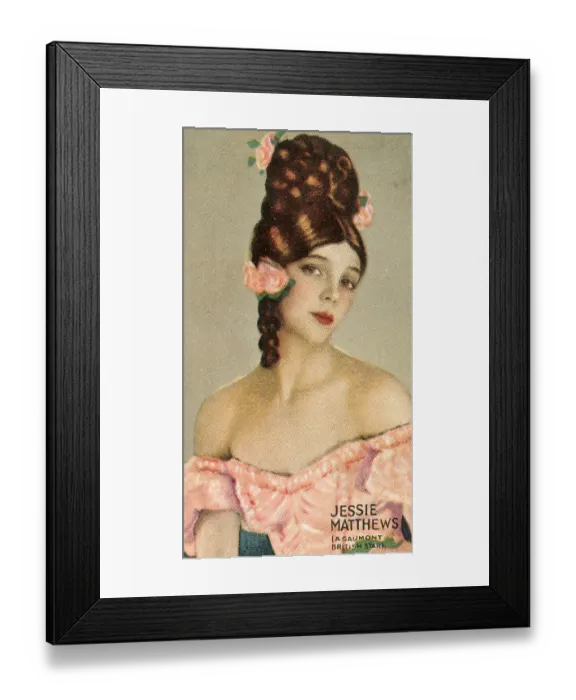 Framed Print : Jessie Matthews, Champions of Screen & Stage, collectible Gallaher cigarette card, 1935 Framed Print : Jessie Matthews, Champions of Screen & Stage, collectible Gallaher cigarette card, 1935