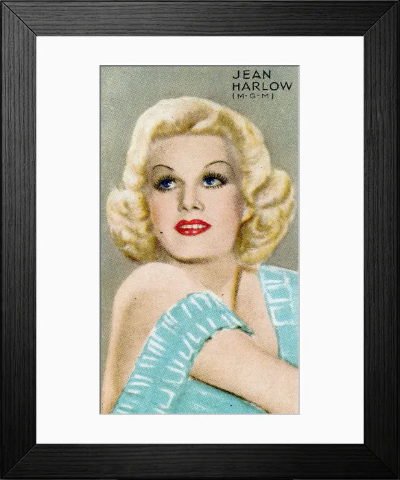 Framed Print : Jean Harlow, Champions of Screen & Stage, collectible Gallaher cigarette card, 1935 Framed Print : Jean Harlow, Champions of Screen & Stage, collectible Gallaher cigarette card, 1935