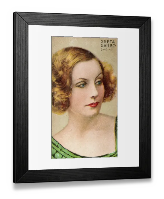 Framed Print : Greta Garbo, Champions of Screen & Stage, collectible Gallaher cigarette card, 1935 Framed Print : Greta Garbo, Champions of Screen & Stage, collectible Gallaher cigarette card, 1935