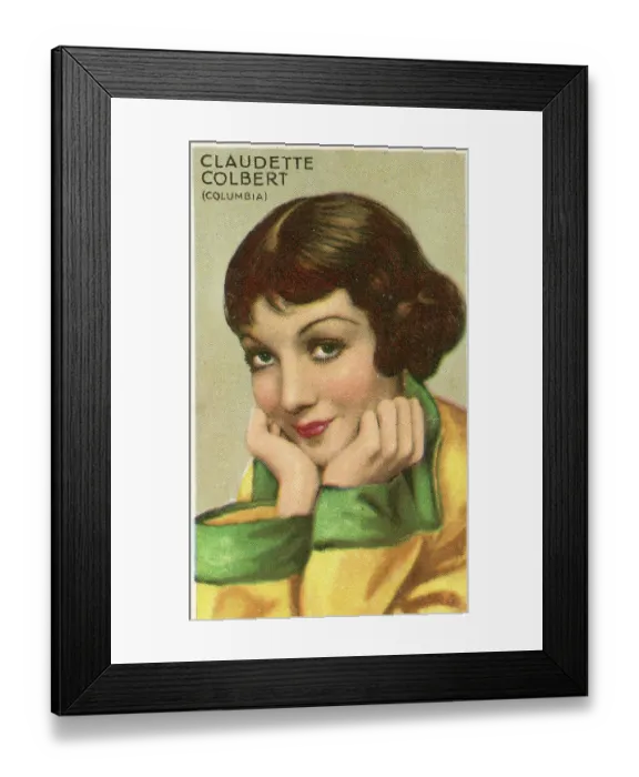 Framed Print : Claudette Colbert, Champions of Screen & Stage, collectible Gallaher cigarette card, 1935 Framed Print : Claudette Colbert, Champions of Screen & Stage, collectible Gallaher cigarette card, 1935