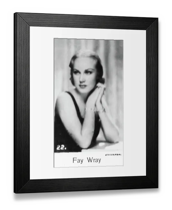 Framed Print : Fay Wray, Film Stars series, collectible C T Bridgewater cigarette card, 1935 Framed Print : Fay Wray, Film Stars series, collectible C T Bridgewater cigarette card, 1935
