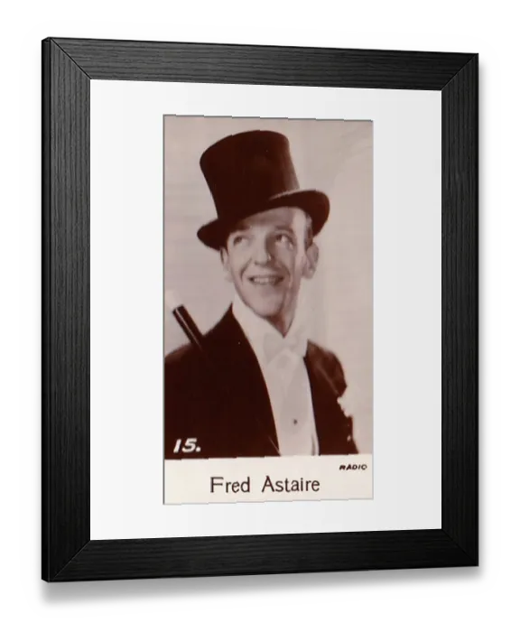 Framed Print : Fred Astaire, Film Stars series, collectible C T Bridgewater cigarette card, 1935