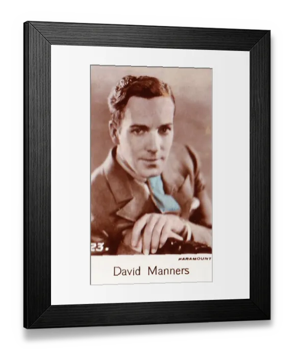 Framed Print : David Manners, Film Stars series, collectible C T Bridgewater cigarette card, 1935 Framed Print : David Manners, Film Stars series, collectible C T Bridgewater cigarette card, 1935