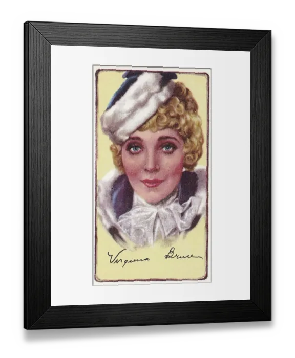 Framed Print : Virginia Bruce, Signed Portraits of Famous Stars, collectible Gallaher cigarette card, 1935 Framed Print : Virginia Bruce, Signed Portraits of Famous Stars, collectible Gallaher cigarette card, 1935