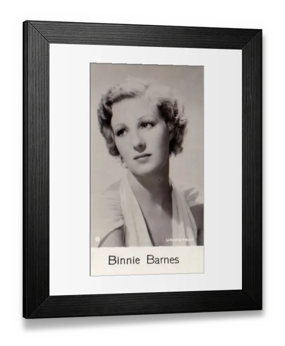 Framed Print : Binnie Barnes, Film Stars series, collectible C T Bridgewater cigarette card, 1940