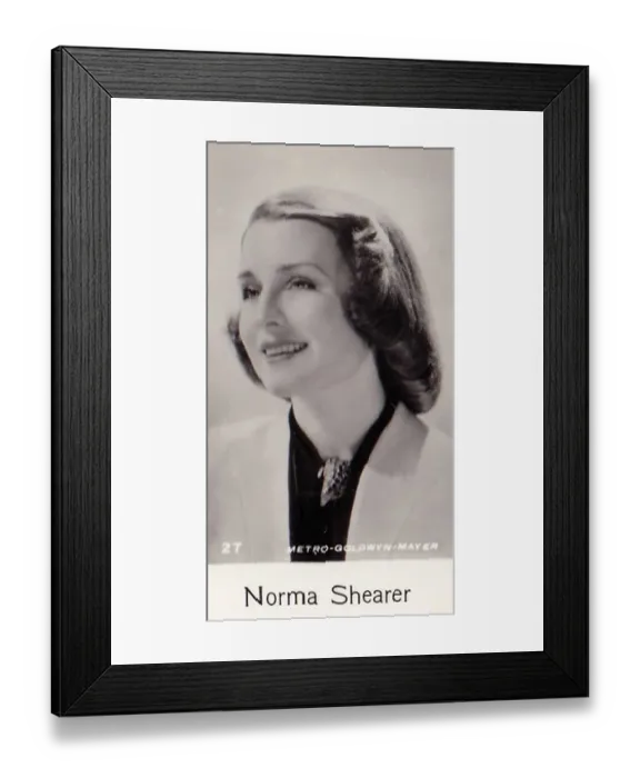 Framed Print : Norma Shearer, Film Stars series, collectible C T Bridgewater cigarette card, 1940 Framed Print : Norma Shearer, Film Stars series, collectible C T Bridgewater cigarette card, 1940