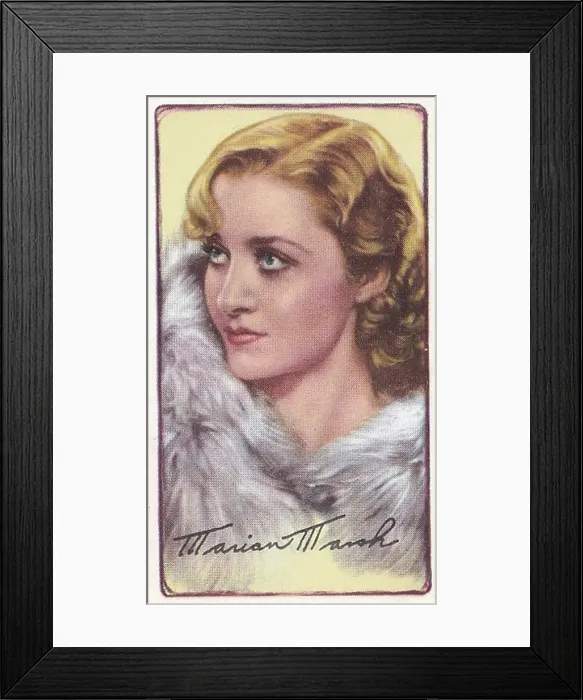Framed Print : Marian Marsh, Signed Portraits of Famous Stars, collectible Gallaher cigarette card, 1935 Framed Print : Marian Marsh, Signed Portraits of Famous Stars, collectible Gallaher cigarette card, 1935