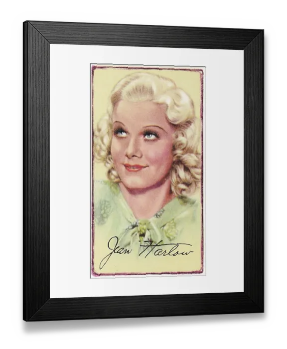 Framed Print : Jean Harlow, Signed Portraits of Famous Stars, collectible Gallaher cigarette card, 1935 Framed Print : Jean Harlow, Signed Portraits of Famous Stars, collectible Gallaher cigarette card, 1935