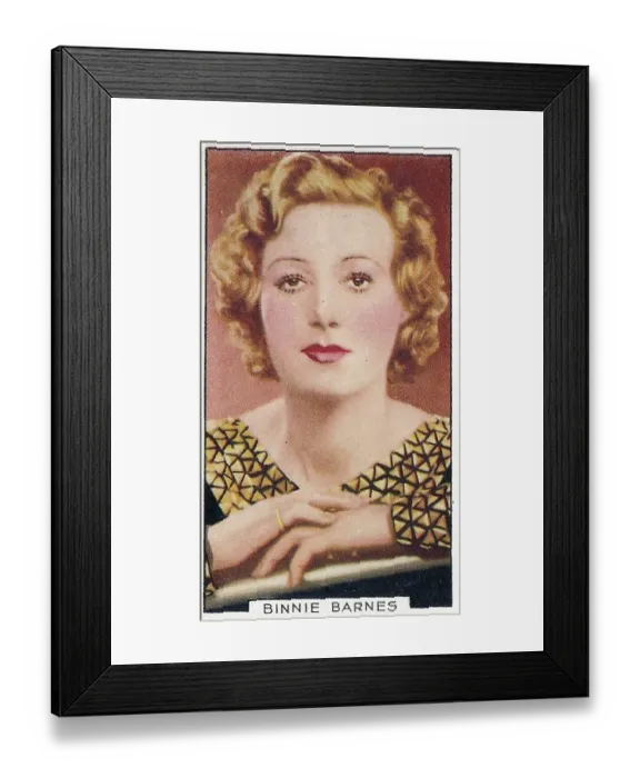 Framed Print : Binnie Barnes, Portraits of Famous Stars series, Collectible Gallaher Cigarette Card, 1935 Framed Print : Binnie Barnes, Portraits of Famous Stars series, Collectible Gallaher Cigarette Card, 1935