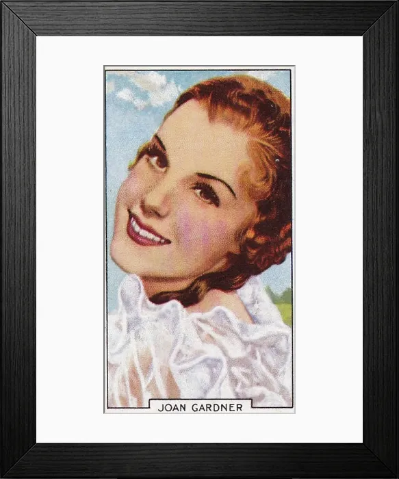 Framed Print : Joan Gardner, Portraits of Famous Stars series, Collectible Gallaher Cigarette Card, 1935 Framed Print : Joan Gardner, Portraits of Famous Stars series, Collectible Gallaher Cigarette Card, 1935