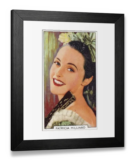 Framed Print : Patricia Hilliard, Portraits of Famous Stars series, Collectible Gallaher Cigarette Card, 1935 Framed Print : Patricia Hilliard, Portraits of Famous Stars series, Collectible Gallaher Cigarette Card, 1935