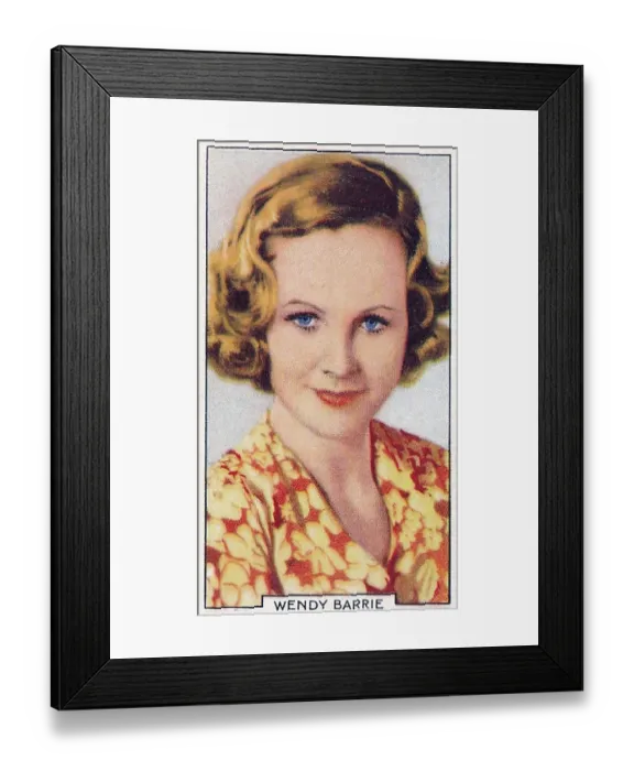 Framed Print : Wendy Barrie, Portraits of Famous Stars series, Collectible Gallaher Cigarette Card, 1935 Framed Print : Wendy Barrie, Portraits of Famous Stars series, Collectible Gallaher Cigarette Card, 1935