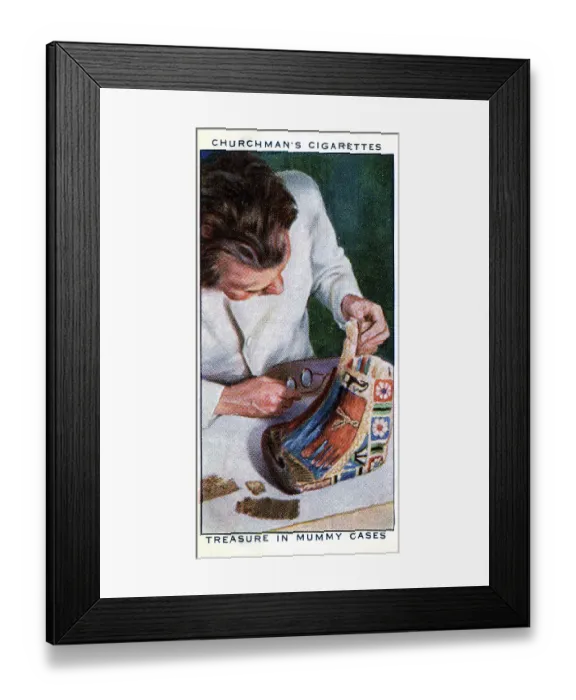 Framed Print : Collectible tobacco card, Egyptian Mummy, Churchman's Cigarettes, 1935 Framed Print : Collectible tobacco card, Egyptian Mummy, Churchman's Cigarettes, 1935