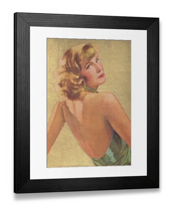 Framed Print : Greta Garbo, Movie Stars series, collectible cigarette card, 1934 Framed Print : Greta Garbo, Movie Stars series, collectible cigarette card, 1934