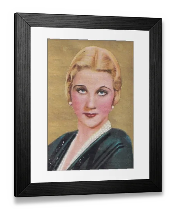 Framed Print : Judith Wood, Movie Stars series, collectible cigarette card, 1934 Framed Print : Judith Wood, Movie Stars series, collectible cigarette card, 1934