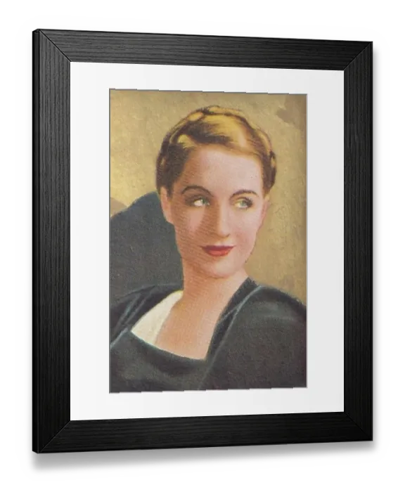 Framed Print : Norma Shearer, Movie Stars series, collectible cigarette card, 1934 Framed Print : Norma Shearer, Movie Stars series, collectible cigarette card, 1934