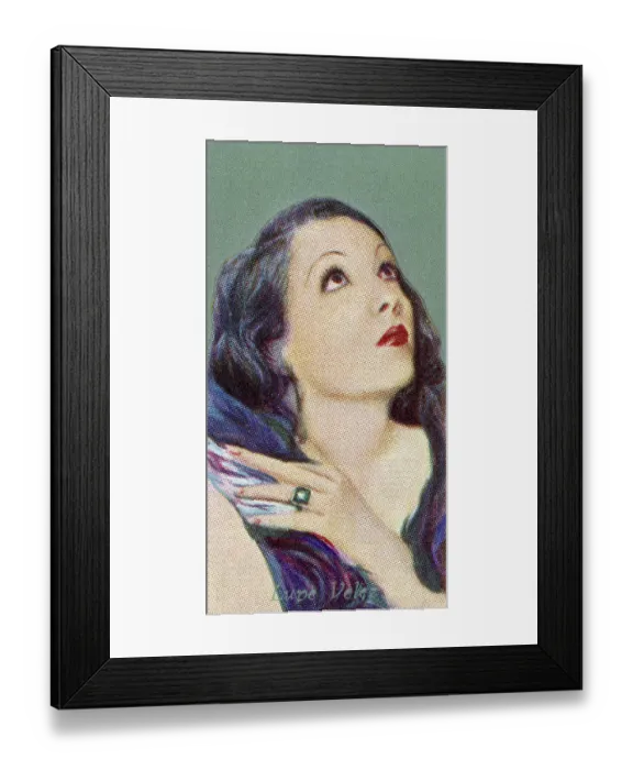 Framed Print : Lupe Velez, Film Favourites series, collectible Godfrey Phillips cigarette card, 1934 Framed Print : Lupe Velez, Film Favourites series, collectible Godfrey Phillips cigarette card, 1934