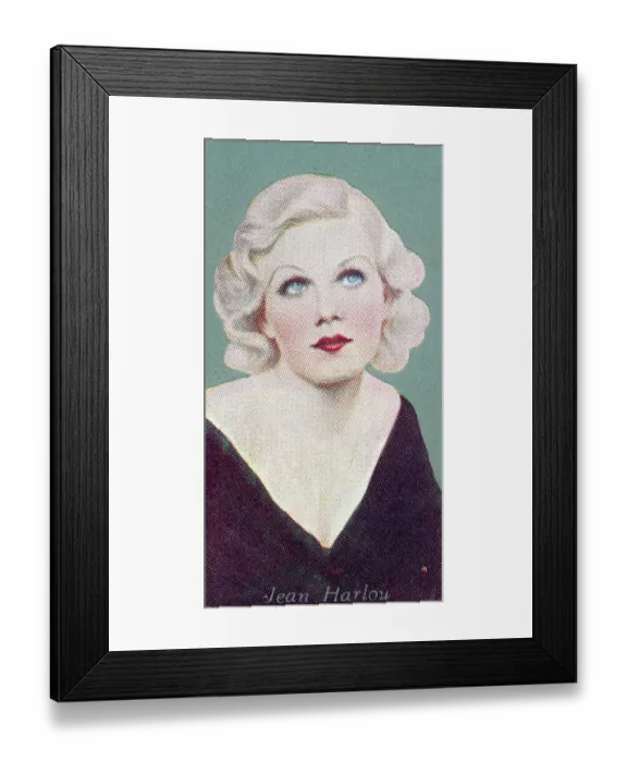Framed Print : Jean Harlow, Film Favourites series, collectible Godfrey Phillips cigarette card, 1934 Framed Print : Jean Harlow, Film Favourites series, collectible Godfrey Phillips cigarette card, 1934