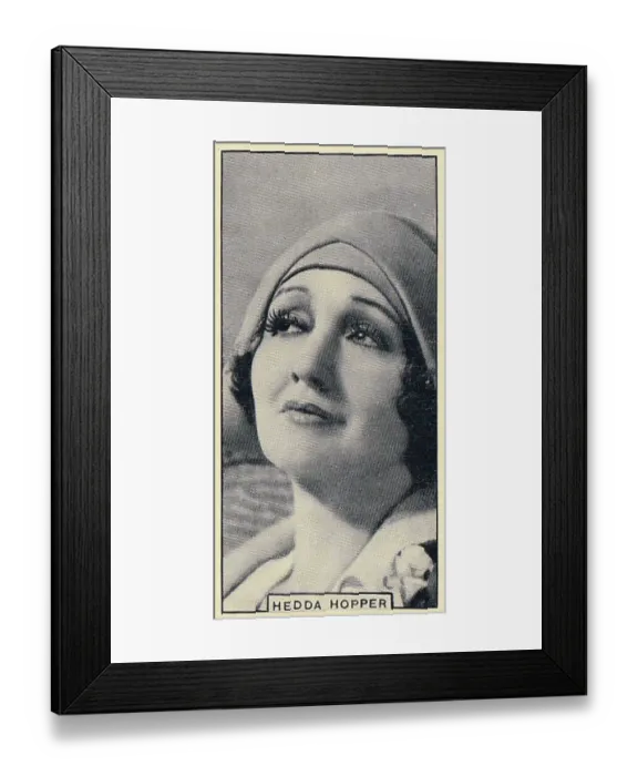 Framed Print : Hedda Hopper, BAT Cinema Artistes Collectible Tobacco Card, 1932