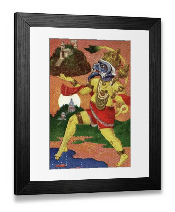 Framed Print : Collectible tobacco card, Hindu God Hanuman, Salem Cigarettes, 1927 Framed Print : Collectible tobacco card, Hindu God Hanuman, Salem Cigarettes, 1927