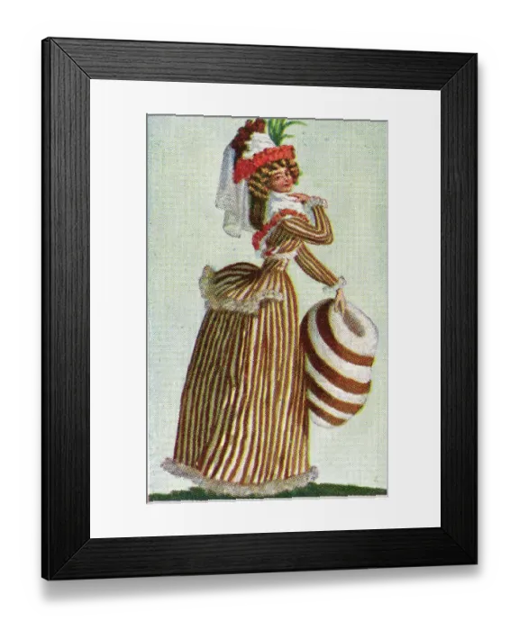 Framed Print : Collectible tobacco card, German Fashions of 1795, Salem Cigarettes, 1927