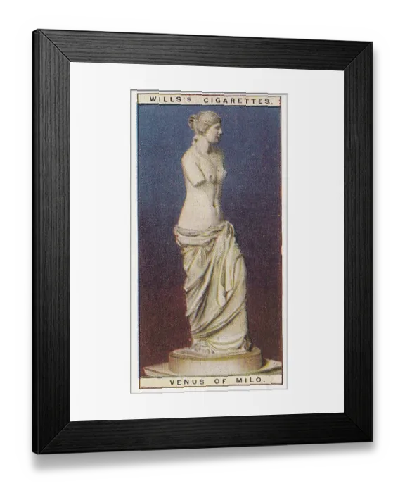 Framed Print : Vintage tobacco card, Venus de Milo, Wonders of the Past series, H O Wills Cigarettes, 1926 Framed Print : Vintage tobacco card, Venus de Milo, Wonders of the Past series, H O Wills Cigarettes, 1926
