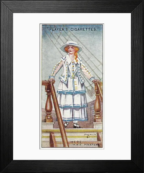 Framed Print : Gilbert and Sullivan production of H.M.S. Pinafore, on Player's Cigarettes tobacco card, 1925 Framed Print : Gilbert and Sullivan production of H.M.S. Pinafore, on Player's Cigarettes tobacco card, 1925
