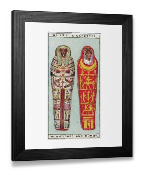 Framed Print : Vintage tobacco card, Ancient Egyptian Mummy Cases, Wonders of the Past series, H O Wills Cigarettes, 1926 Framed Print : Vintage tobacco card, Ancient Egyptian Mummy Cases, Wonders of the Past series, H O Wills Cigarettes, 1926