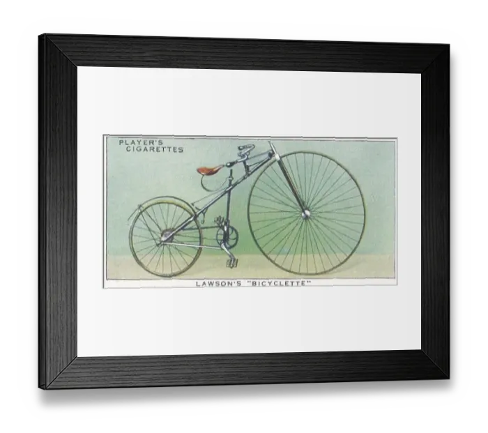 Framed Print : Collectible cigarette card, Cycling series, 1939 Framed Print : Collectible cigarette card, Cycling series, 1939