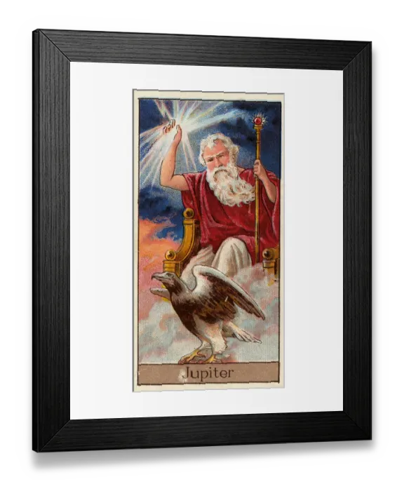 Framed Print : Jupiter, Vintage Cigarette Card, Mythological Gods and Goddesses series, 1924