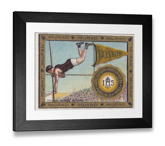 Framed Print : Boston College, College Series, Murad Cigarettes, tobacco card, 1909 Framed Print : Boston College, College Series, Murad Cigarettes, tobacco card, 1909