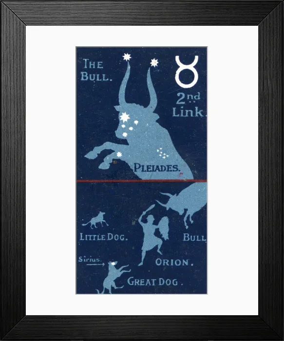 Framed Print : Vintage collectible tobacco card, Pleiades, Players Cigarettes, 1916 Framed Print : Vintage collectible tobacco card, Pleiades, Players Cigarettes, 1916